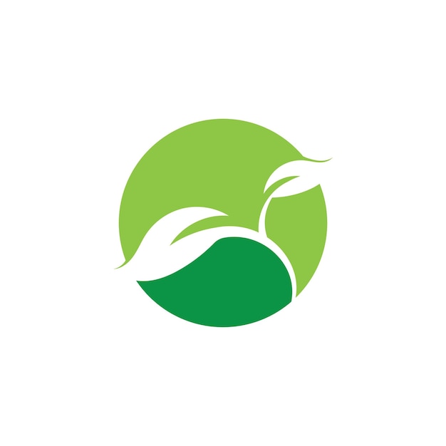 Logotipo de ecología de hoja y plantilla de vector