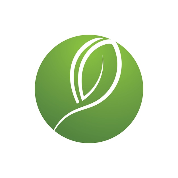 Logotipo de ecología de hoja y plantilla de vector