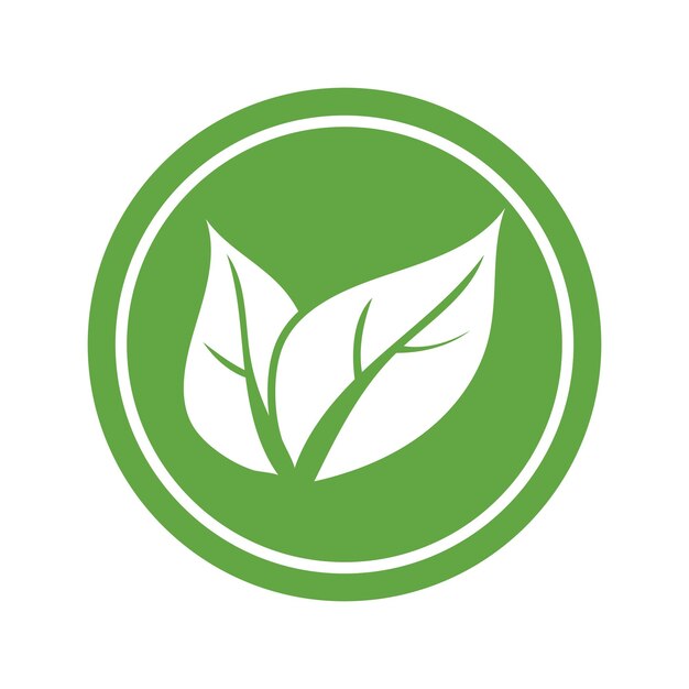 Logotipo de ecología de hoja y plantilla de vector