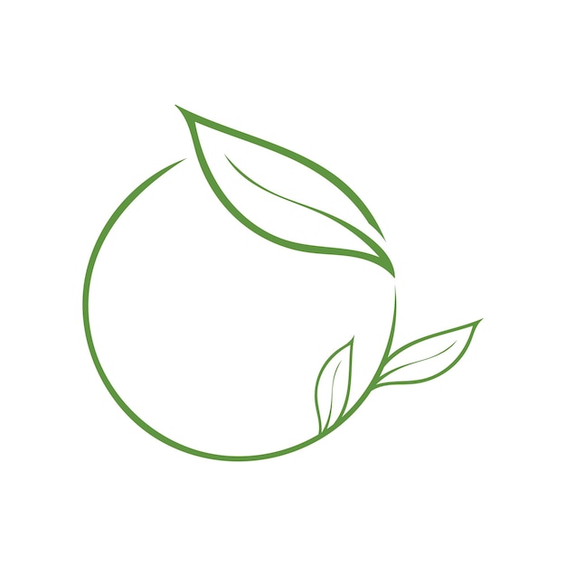 Logotipo de ecología de hoja y plantilla de vector