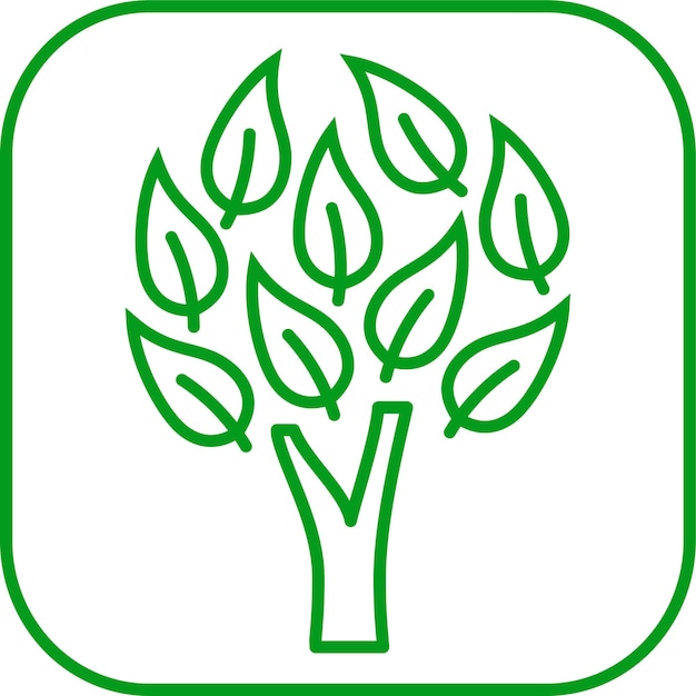 Logotipo ecológico de árbol verde Imagen de línea de decoración de árbol simple Ecología ecológica protección del medio ambiente