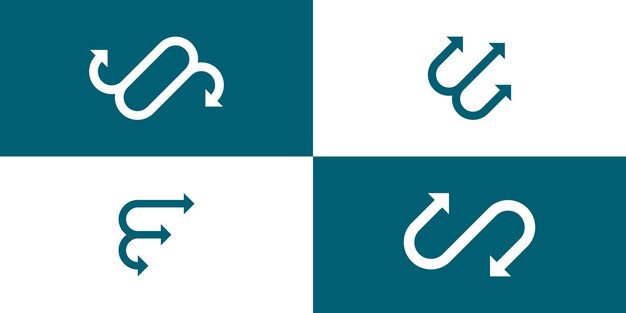 Logotipo económico de la colección con elementos abstractos creativos diseño Premium Vector