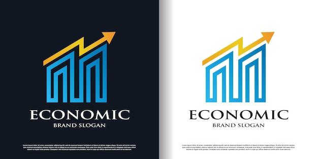 Logotipo económico con diseño de elemento abstracto creativo Vector Premium