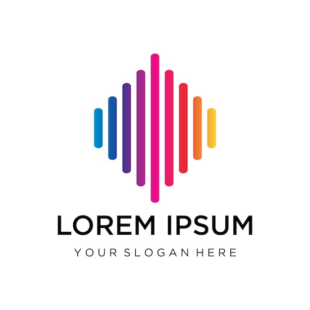 el logotipo del ecualizador del reproductor de notas musicales