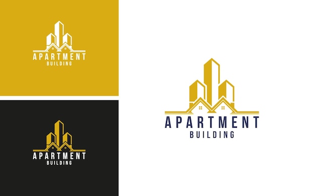 logotipo de edificio de apartamentos para diseño inmobiliario