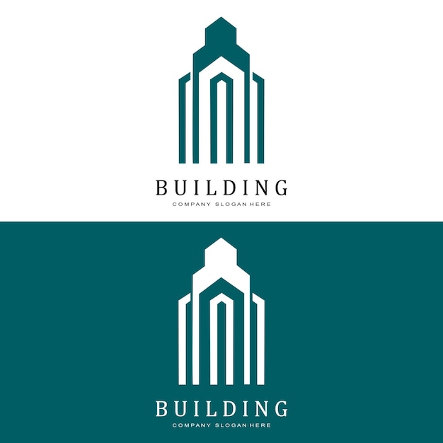 Logotipo del edificio Arquitecto residencial Diseño vectorial Adecuado para la construcción de edificios Vivienda de apartamentos