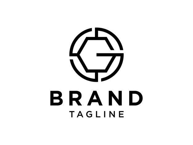 Logotipo de edificio de arquitectura de construcción de letra negra G.