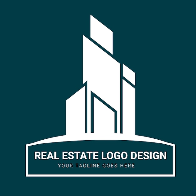 Logotipo de edificio comercial abstracto para la industria inmobiliaria y de empresas de construcción