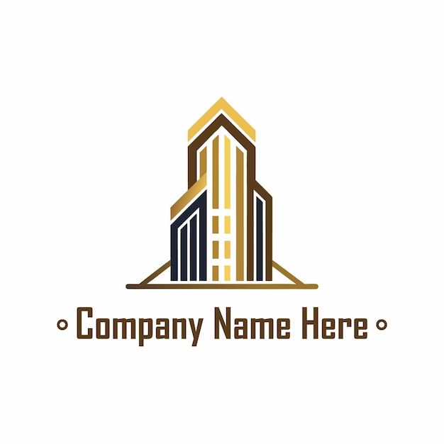 El logotipo del edificio dorado