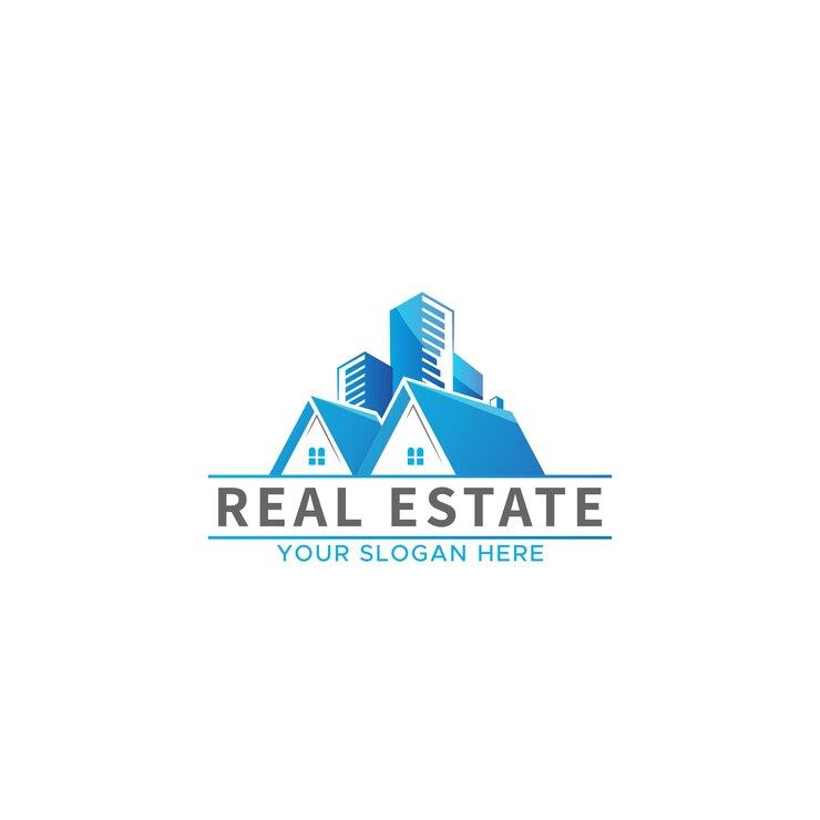 Logotipo de edificio inmobiliario de propiedad con identidad de marca