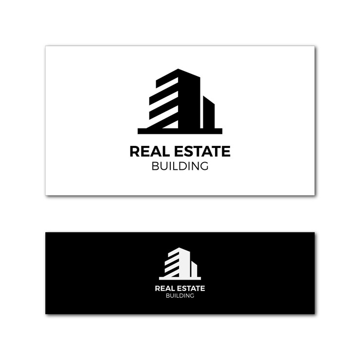 Logotipo de edificio inmobiliario para tarjetas de visita