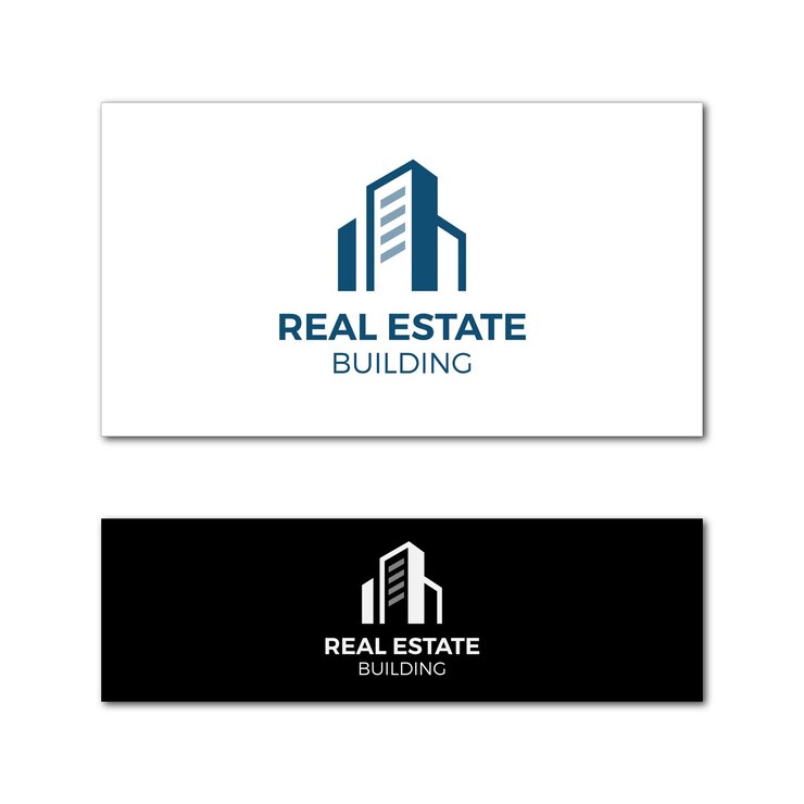 Logotipo de edificio inmobiliario para tarjetas de visita