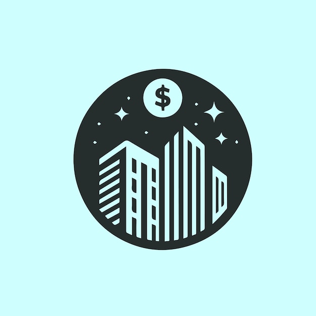 Logotipo del edificio inmobiliario para el vector empresarial