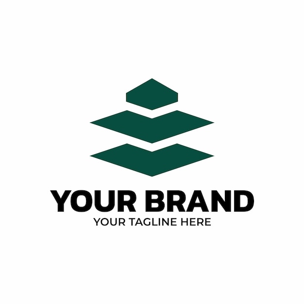 Logotipo De Edificio Japonés Verde