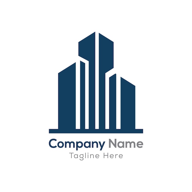 Logotipo de edificio moderno para bienes raíces y negocios corporativos