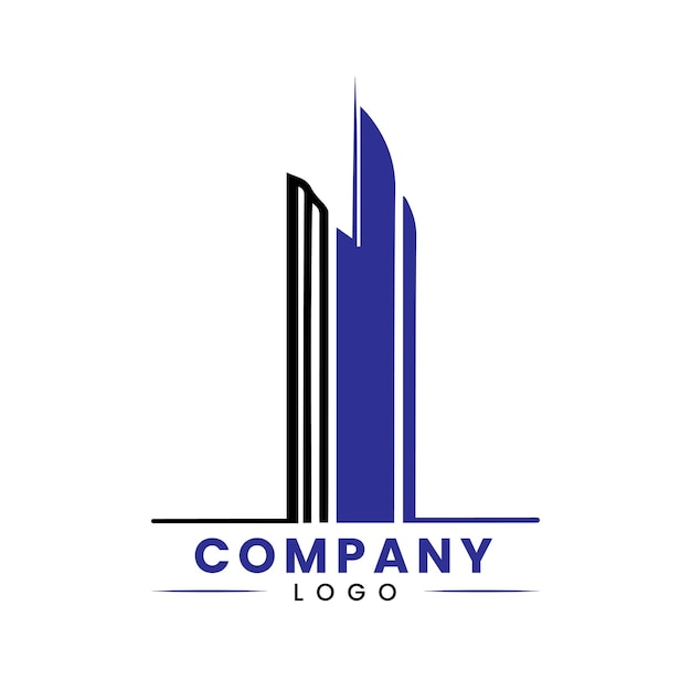 logotipo de edificio o torre inmobiliaria