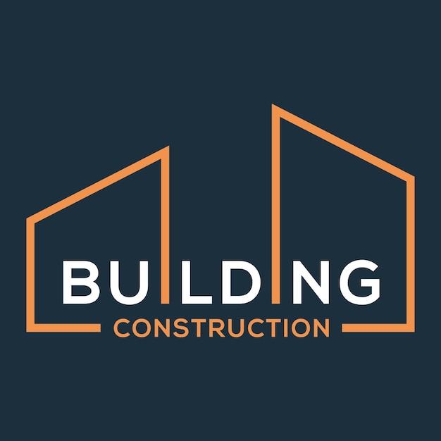 Logotipo de edificio con plantilla de diseño de diseño de arte de línea moderna plantilla de logotipo de logotipo Vector Premium