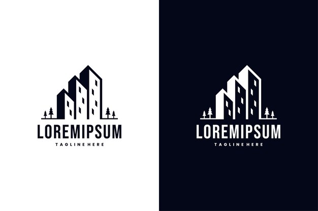 logotipo de edificio urbano plano para plantilla de negocio