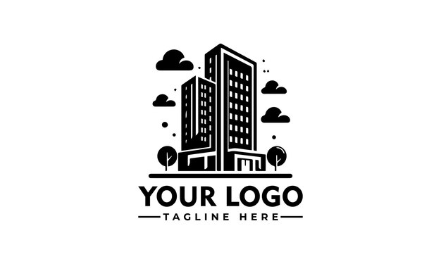 Logotipo de edificios inmobiliarios Diseño vectorial moderno para la marca inmobiliaria