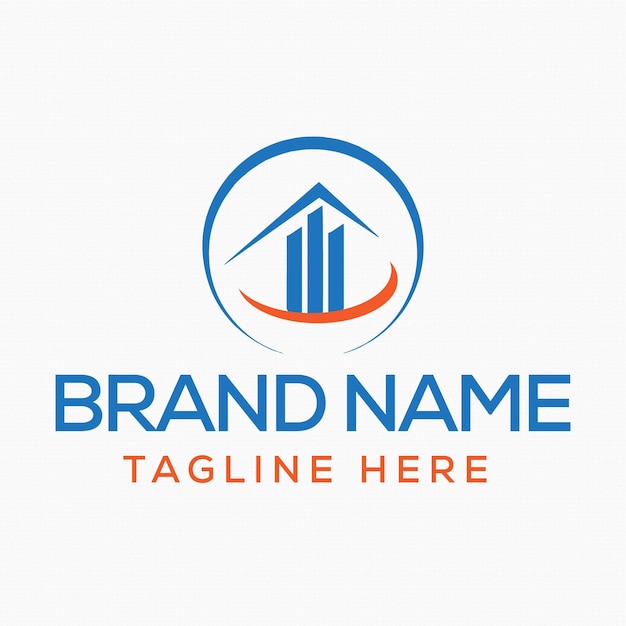 El logotipo de los edificios inmobiliarios modernos Vector libre