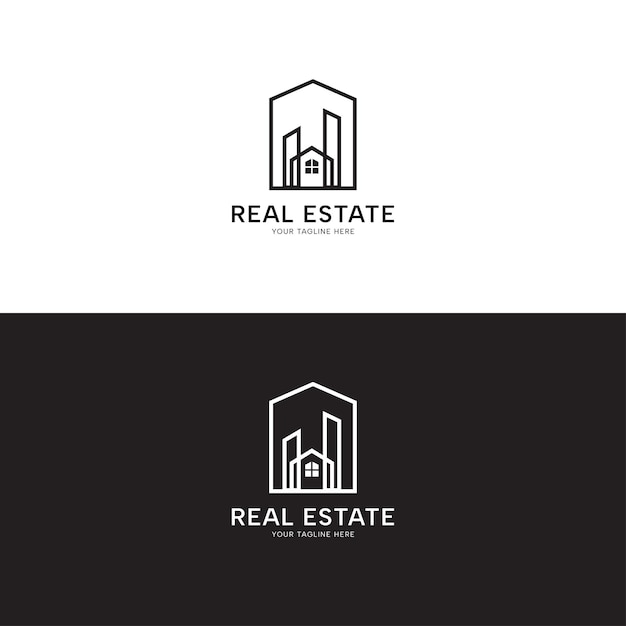 Vector logotipo de edificios inmobiliarios