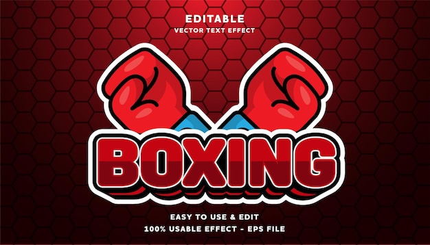 Logotipo editable de boxeo con estilo moderno y simple