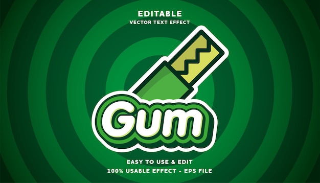 logotipo editable de chicle con un estilo moderno y sencillo, utilizable para el logotipo o el título de la campaña