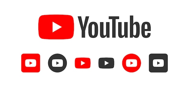 Logotipo editorial de Youtube Logotipo de YouTube Botón de reproducción Icono rojo Símbolo de redes sociales Signo de aplicación de video web Logotipo de YouTube plano vectorial
