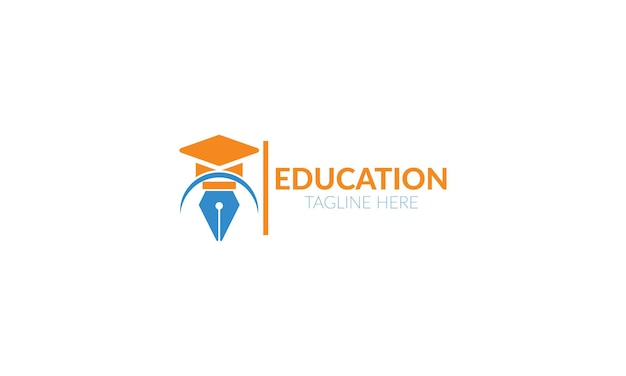 un logotipo para la educación con una gorra azul y una bandera