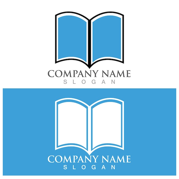 Logotipo de educación del libro y plantilla vectorial