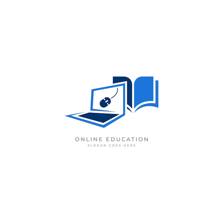 Vector logotipo de educación en línea logotipo de clase en línea plantilla de diseño de logotipo de educación web