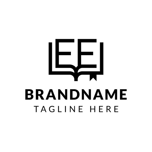 El logotipo de EE Book Letters es adecuado para negocios relacionados con libros con las iniciales EE.
