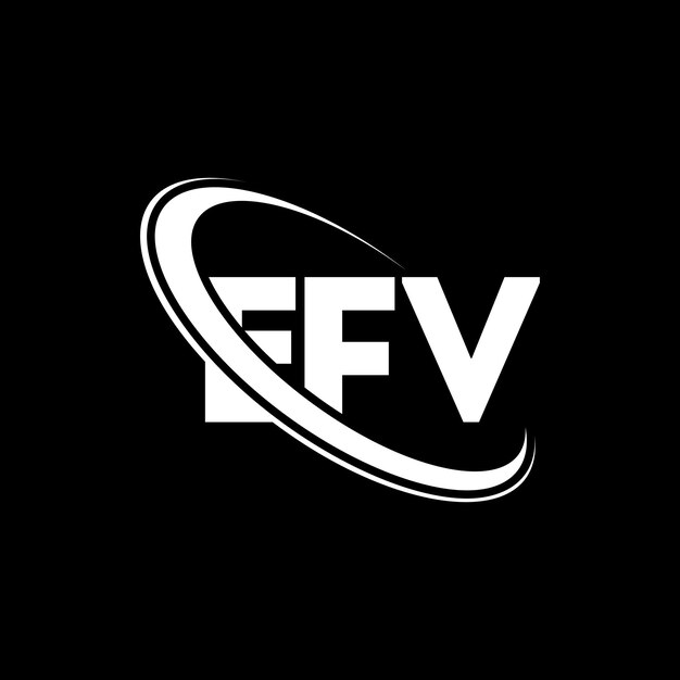 El logotipo EFV, la letra EFV, el diseño del logotipo de la carta EFV, las iniciales, el logotipo de EFV vinculado con un círculo y un monograma en mayúsculas, la tipografía EFV para el negocio tecnológico y la marca inmobiliaria.