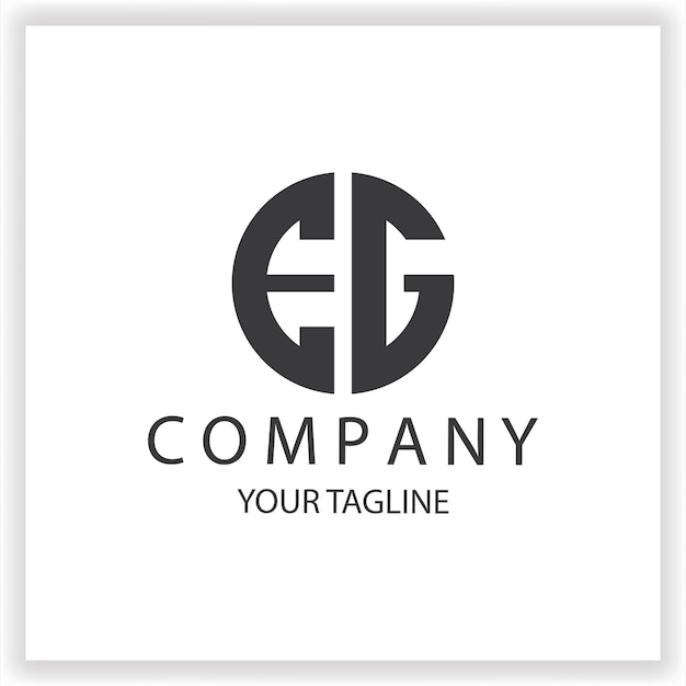 Logotipo EG monograma sencillo y moderno círculo de color negro plantilla de diseño de vector elegante premium eps 10