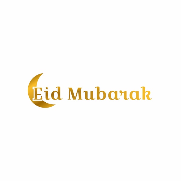 Logotipo de eid mubarak con luna creciente