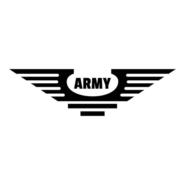 Logotipo del ejército Ilustración simple del logotipo del vector del ejército para diseño web aislado sobre fondo blanco