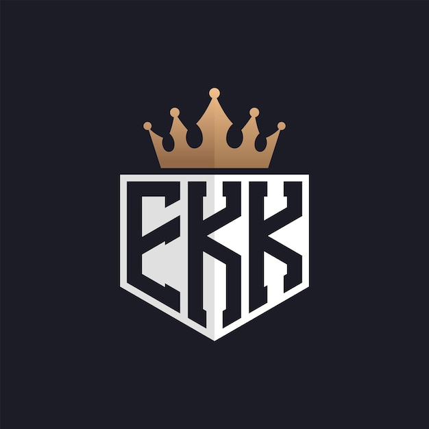 Logotipo EKK de lujo con corona iniciales elegantes logotipo de letra EKK para marcas exclusivas letra EKK monograma para empresas de alta gama