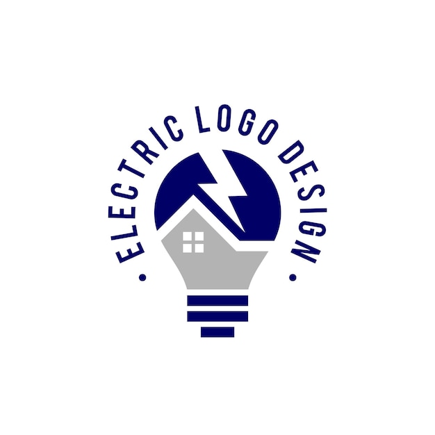 Logotipo de electricidad doméstica con concepto de trueno