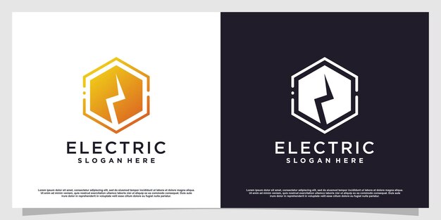 Logotipo eléctrico con concepto creativo simple y minimalista Vector Premium parte 1