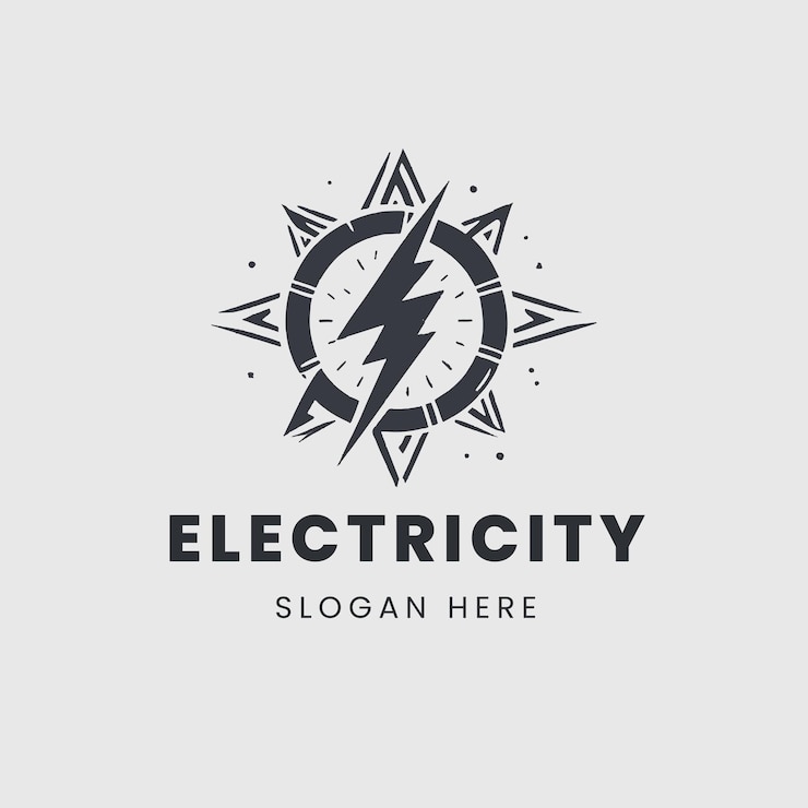 Vector logotipo eléctrico en un monocromático