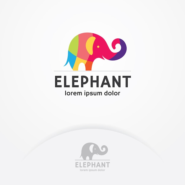 El logotipo del elefante colorido