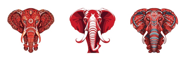 Logotipo de elefante rojo ilustración vectorial