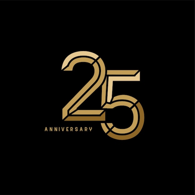 Logotipo de elegancia del 25 aniversario