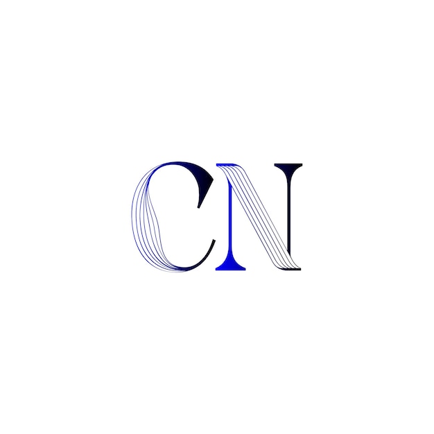 El logotipo elegante de cn