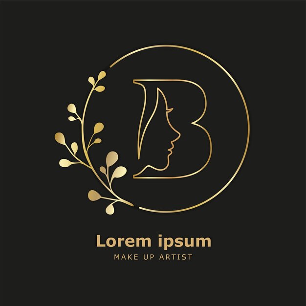 Logotipo elegante dorado de lujo