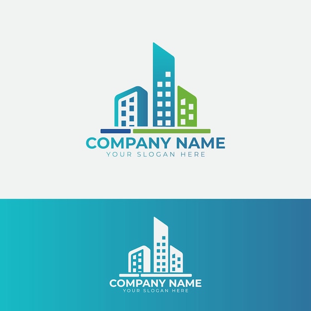 Logotipo elegante del edificio con elementos del concepto de la casa