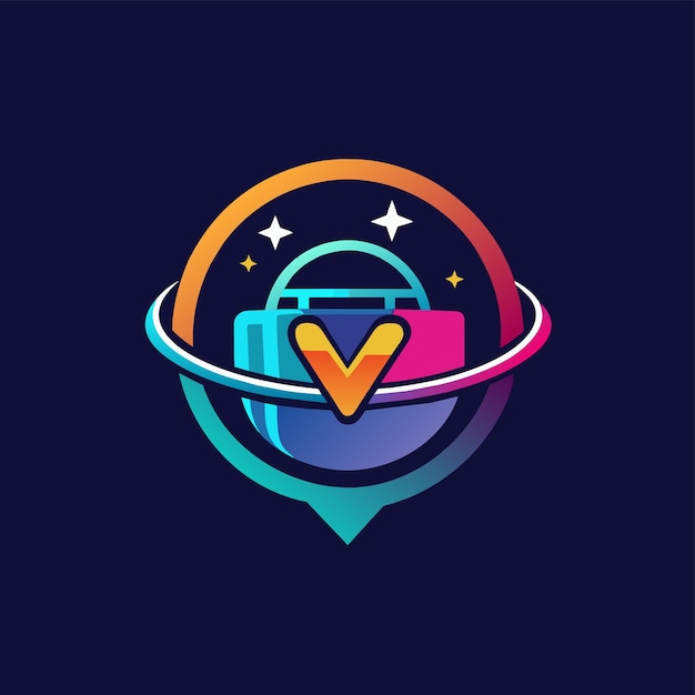 Un logotipo elegante y futurista para un juego móvil titulado V con un diseño moderno y elegante Un diseño futurista para una destino de compras virtual un diseño de logotipo vectorial moderno minimalista y simple