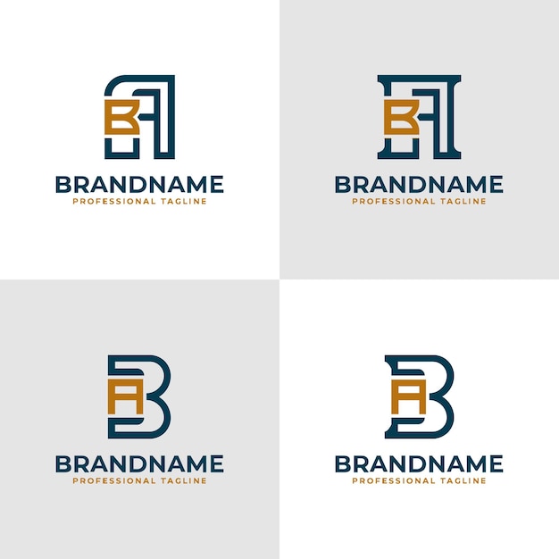 Logotipo elegante de la letra AB y el monograma BA adecuado para negocios con las iniciales AB o BA