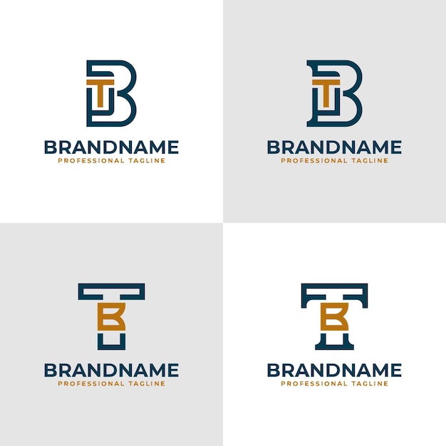 Vector logotipo elegante con la letra bt y el monograma tb, adecuado para negocios con las iniciales bt o tb