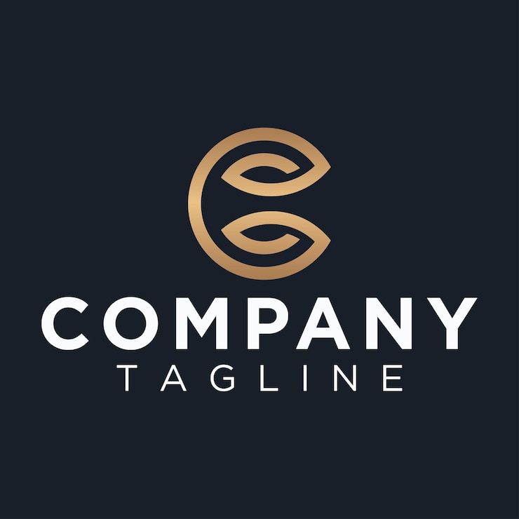 Vector logotipo elegante de la letra c
